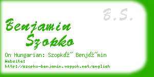 benjamin szopko business card